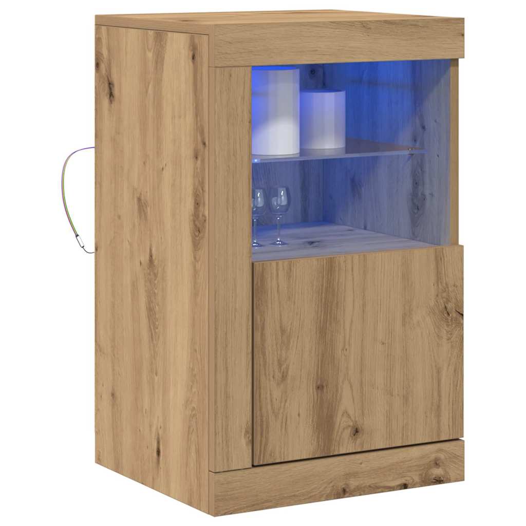 LED komoda Umjetnički hrast 41 x 37 x 67 cm Konstruirano drvo
