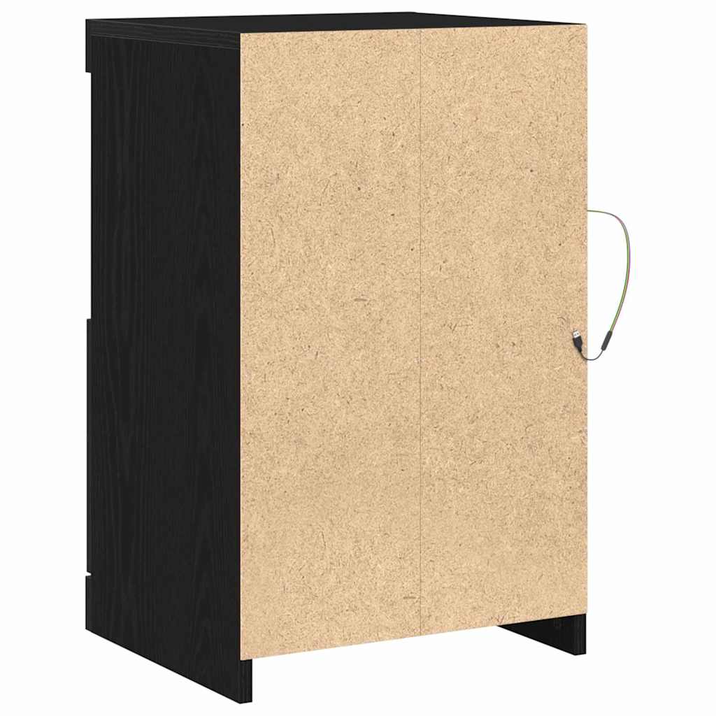 LED komoda 2 pcs Crni hrast 41 x 37 x 67 cm Konstruirano drvo