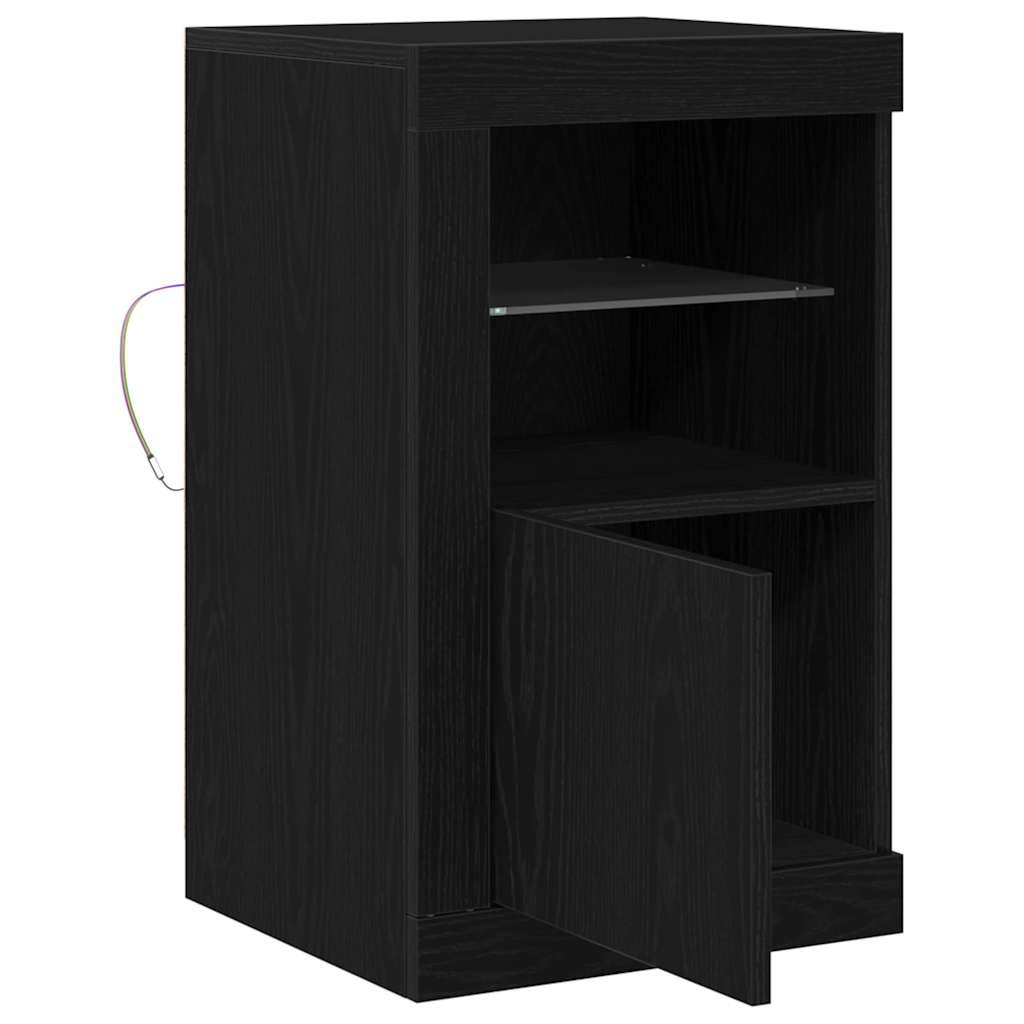 LED komoda 2 pcs Crni hrast 41 x 37 x 67 cm Konstruirano drvo
