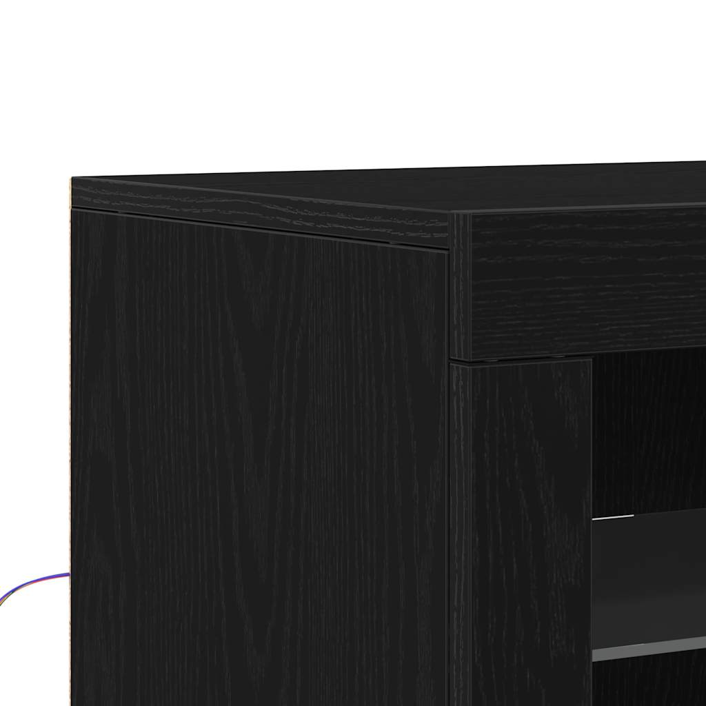LED komoda Crna 41 x 37 x 100 cm Konstruirano drvo
