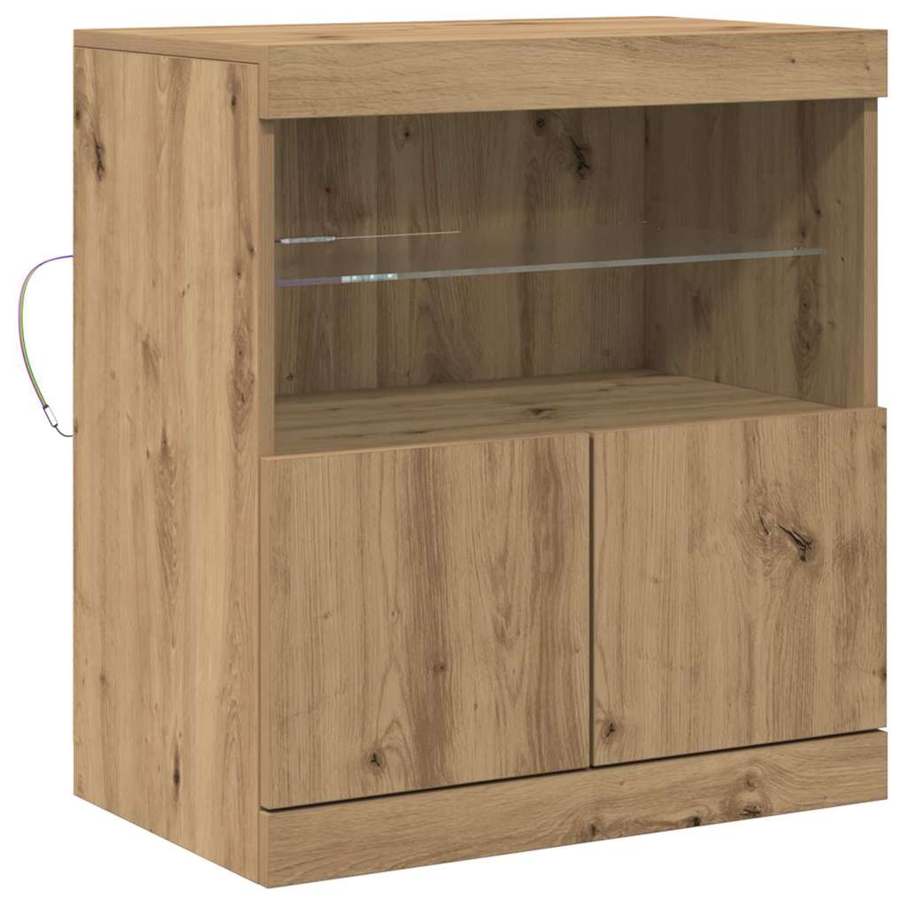 LED komoda Smeđa 60,5 x 37 x 67 cm Konstruirano drvo