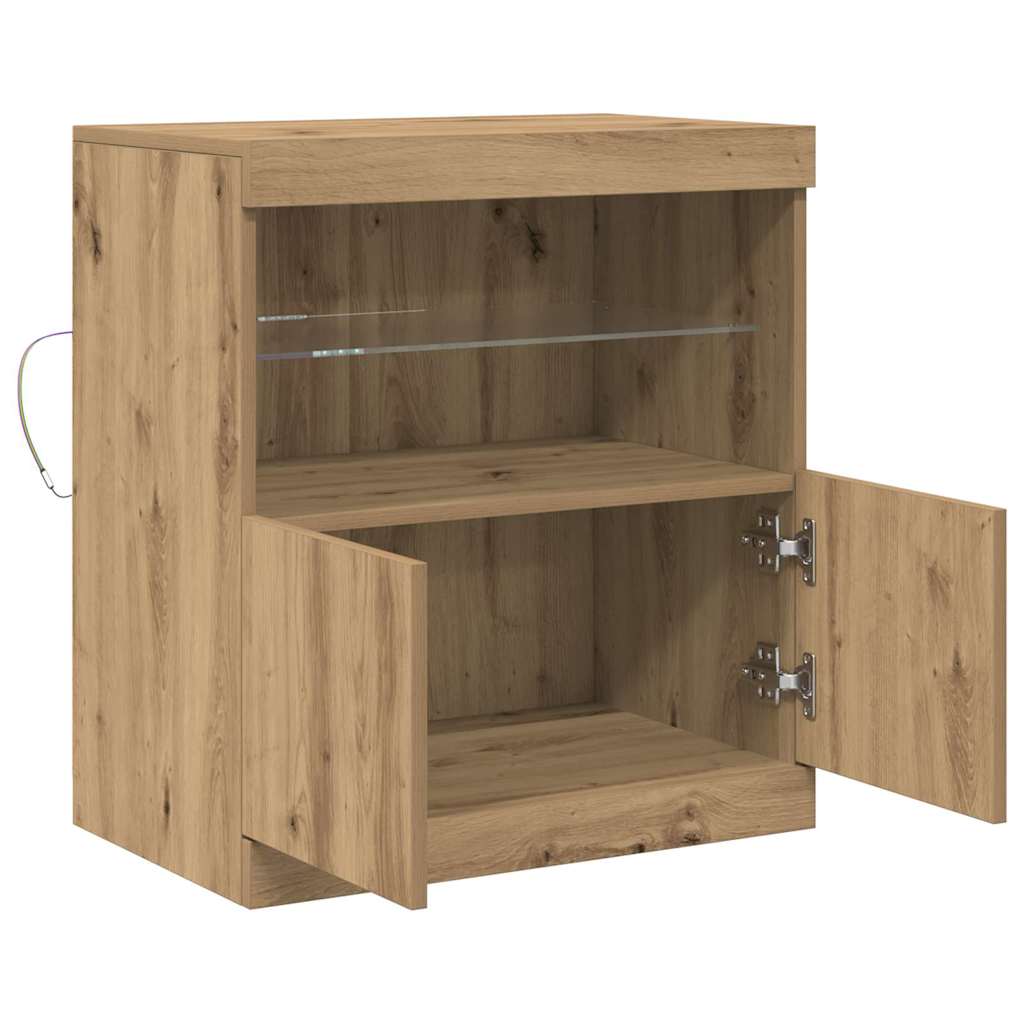 LED komoda Smeđa 60,5 x 37 x 67 cm Konstruirano drvo