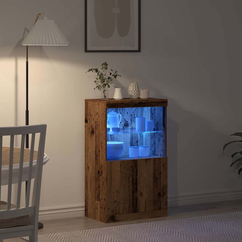 LED komoda Smeđa 60 x 37 x 100 cm Konstruirano drvo