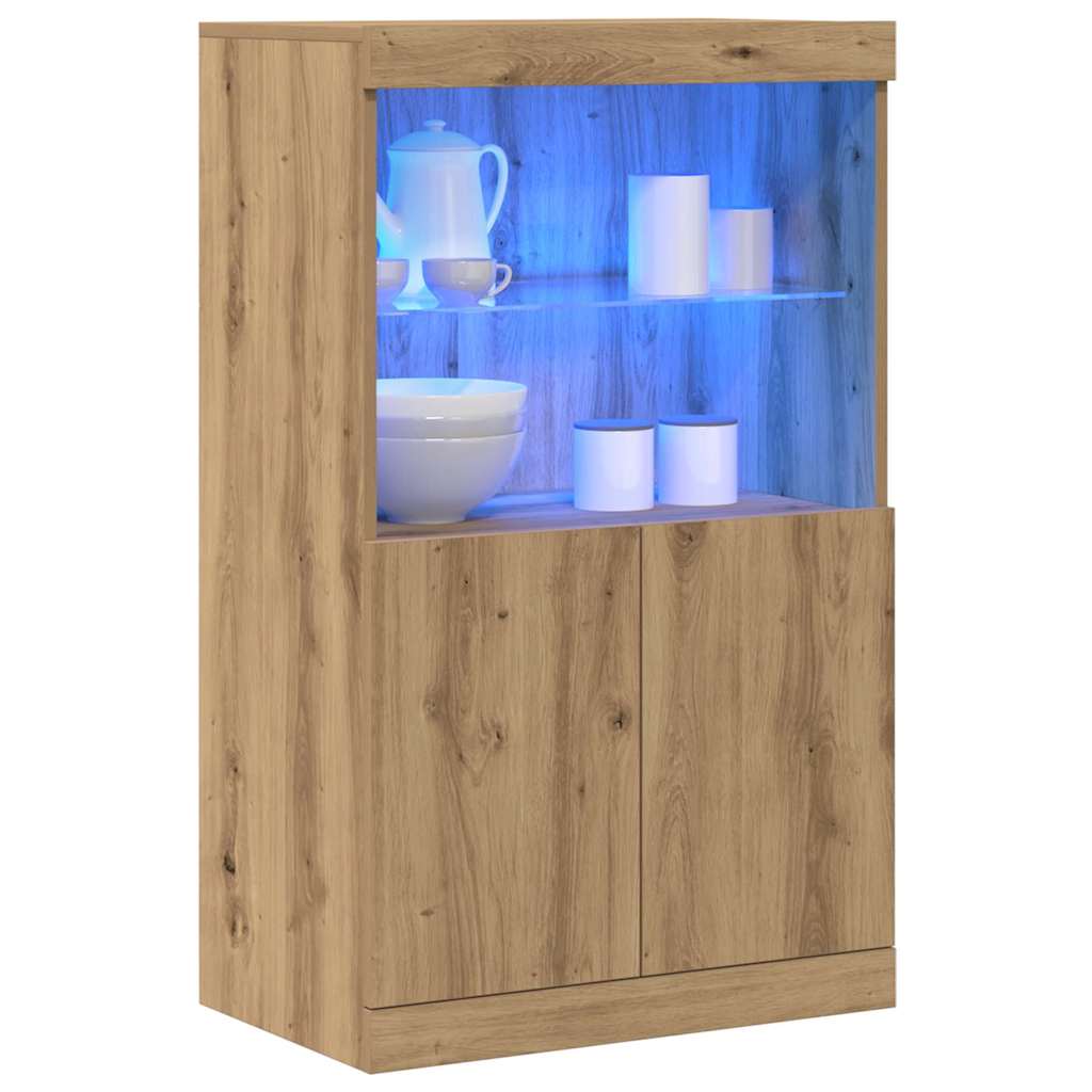 LED komoda Smeđa 60 x 37 x 100 cm Konstruirano drvo