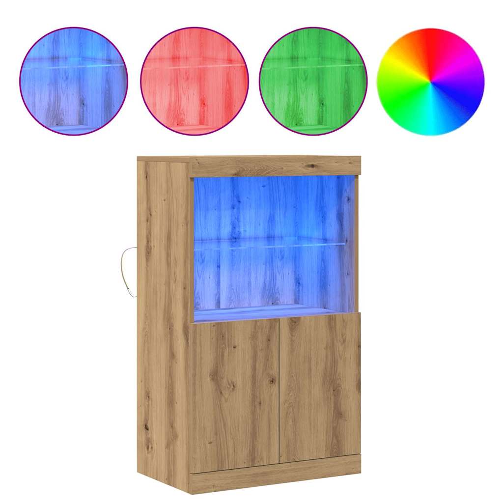 LED komoda Smeđa 60 x 37 x 100 cm Konstruirano drvo