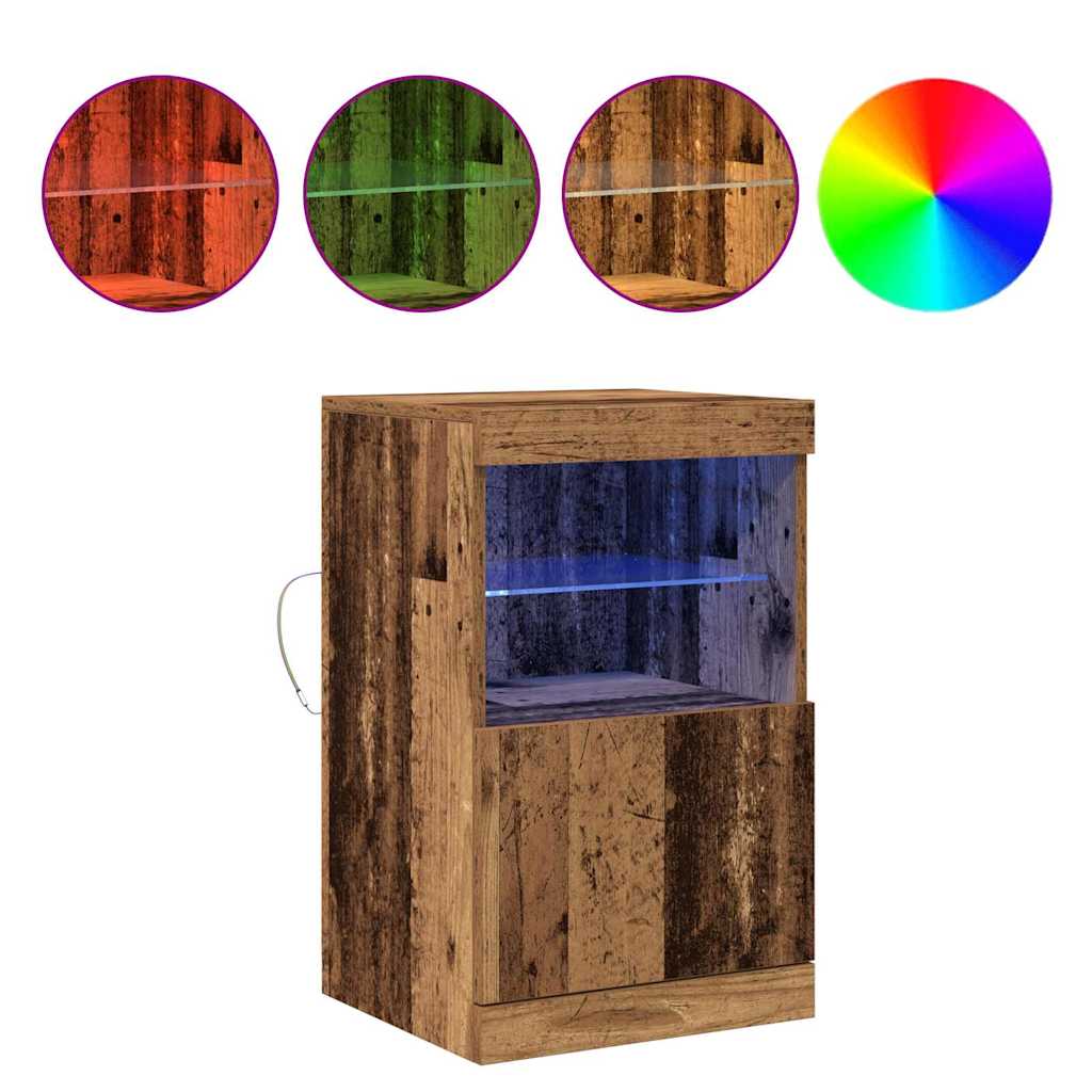 LED komoda Staro drvo 41 x 37 x 67 cm Konstruirano drvo