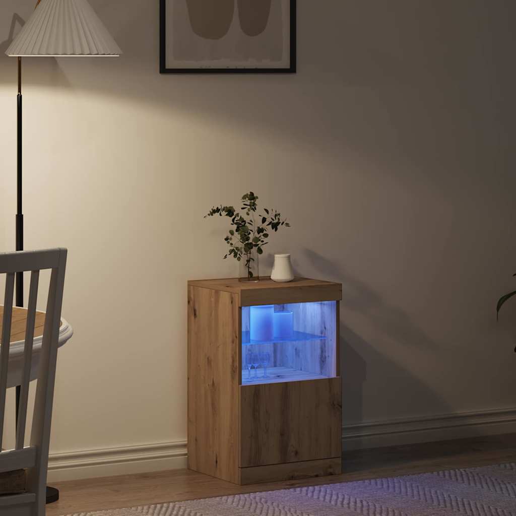 LED komoda Umjetnički hrast 41 x 37 x 67 cm Konstruirano drvo