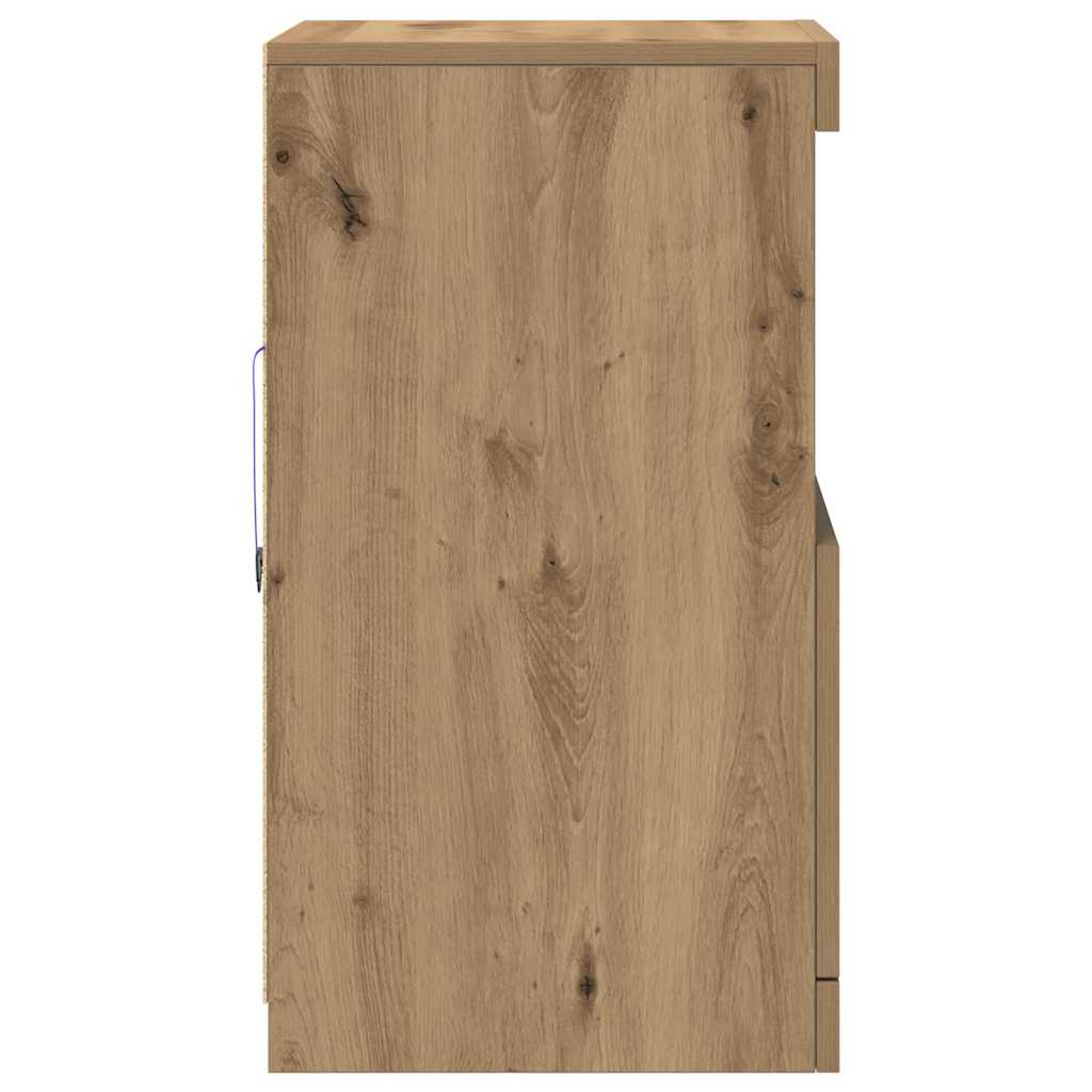 LED komoda Umjetnički hrast 41 x 37 x 67 cm Konstruirano drvo