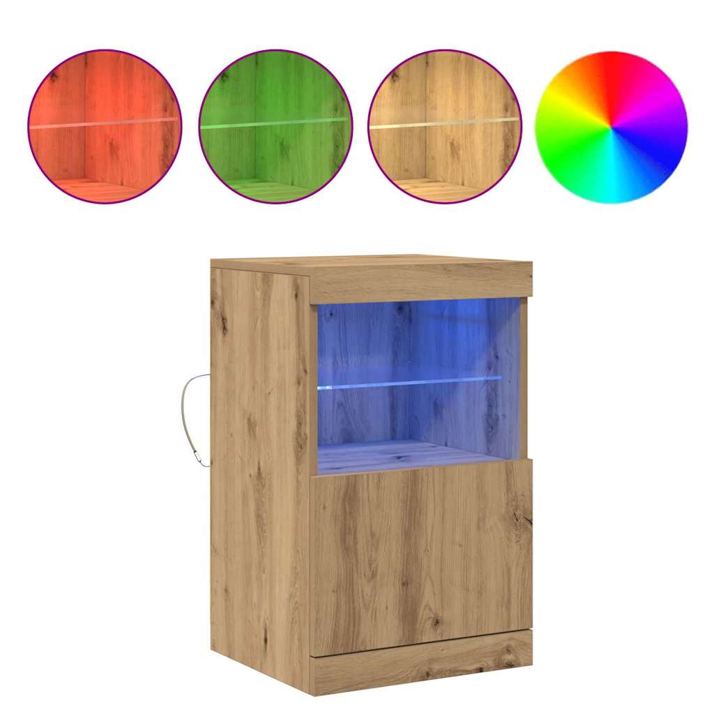 LED komoda Umjetnički hrast 41 x 37 x 67 cm Konstruirano drvo