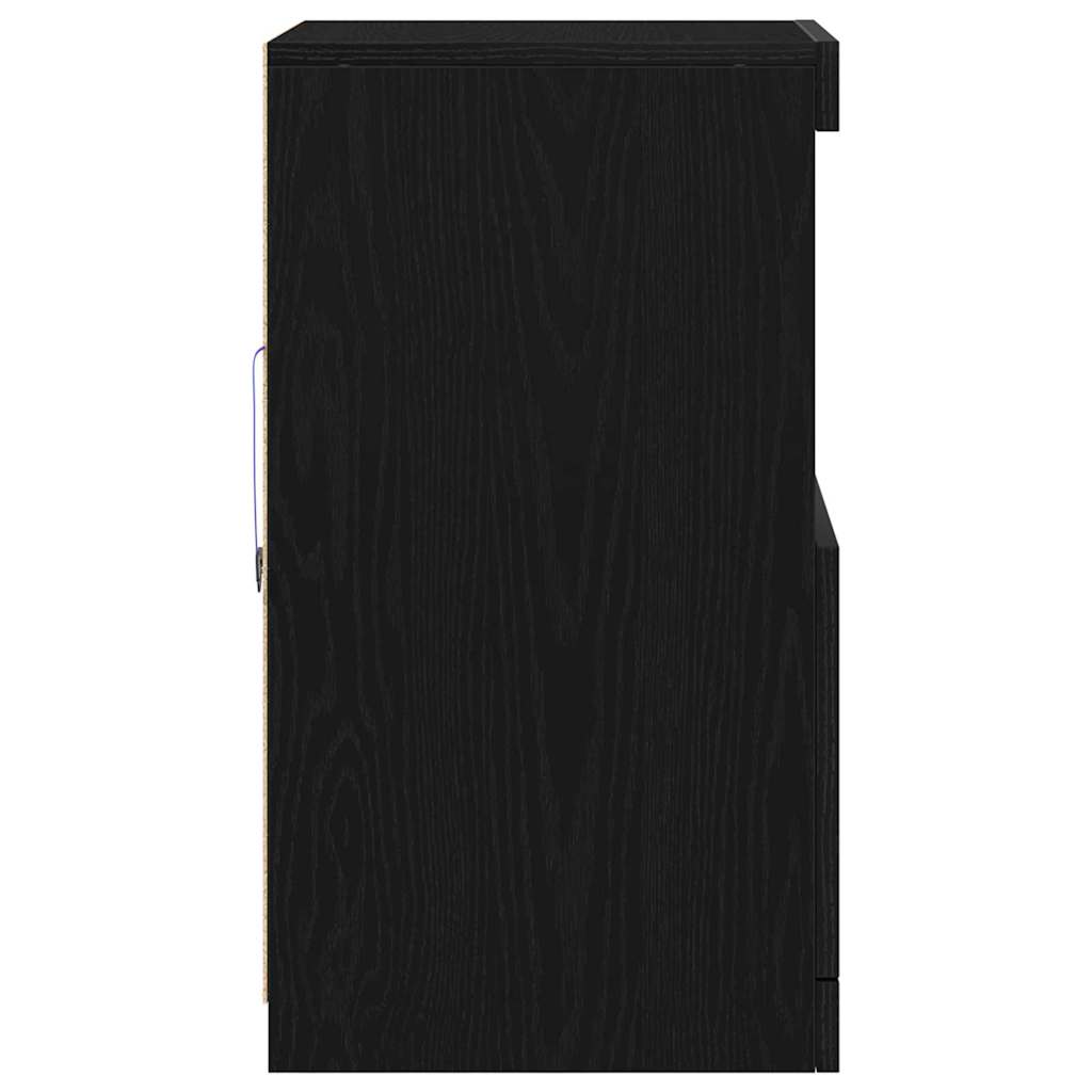 LED komoda Crni hrast 41 x 37 x 67 cm Konstruirano drvo