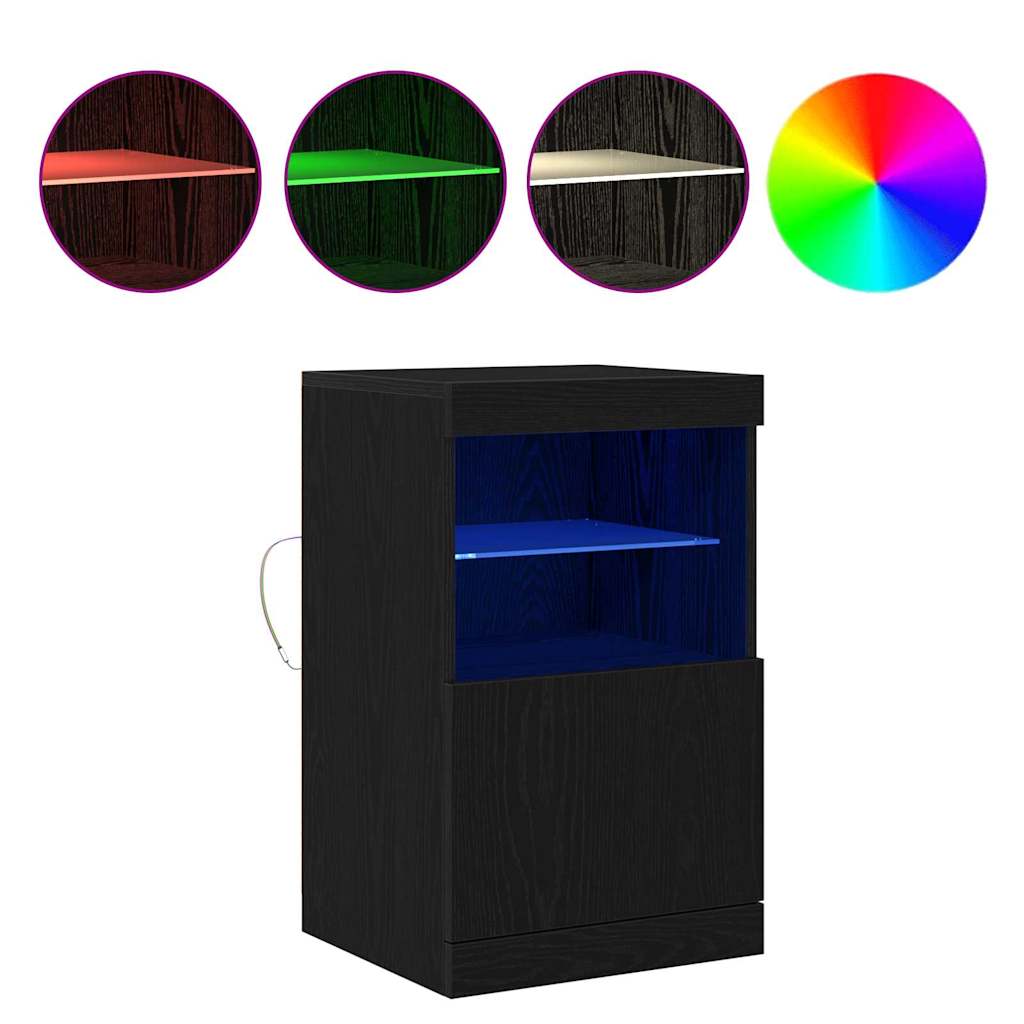 LED komoda Crni hrast 41 x 37 x 67 cm Konstruirano drvo