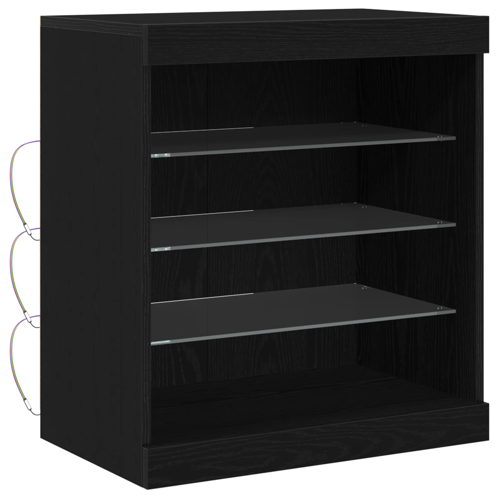 LED komoda Crni hrast 60,5 x 37 x 67 cm Konstruirano drvo