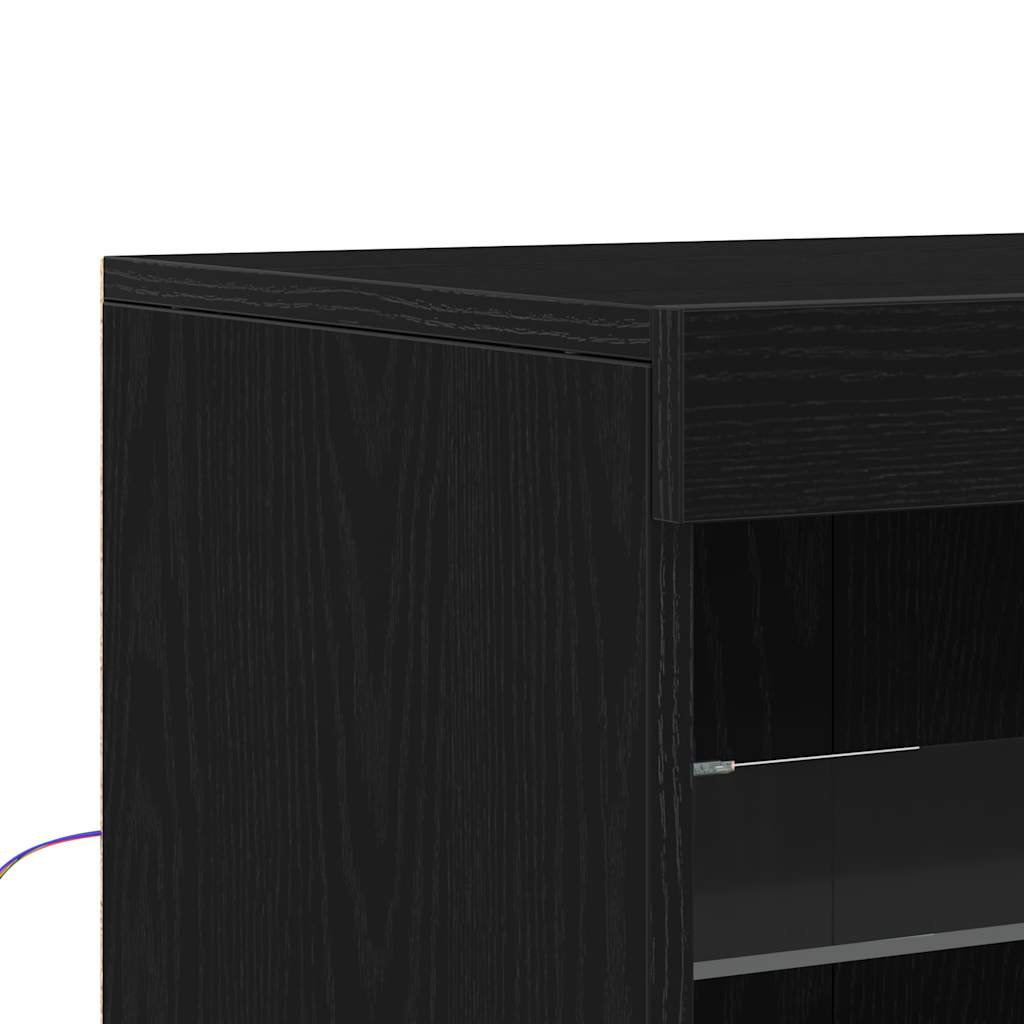 LED komoda Crni hrast 60,5 x 37 x 100 cm Konstruirano drvo