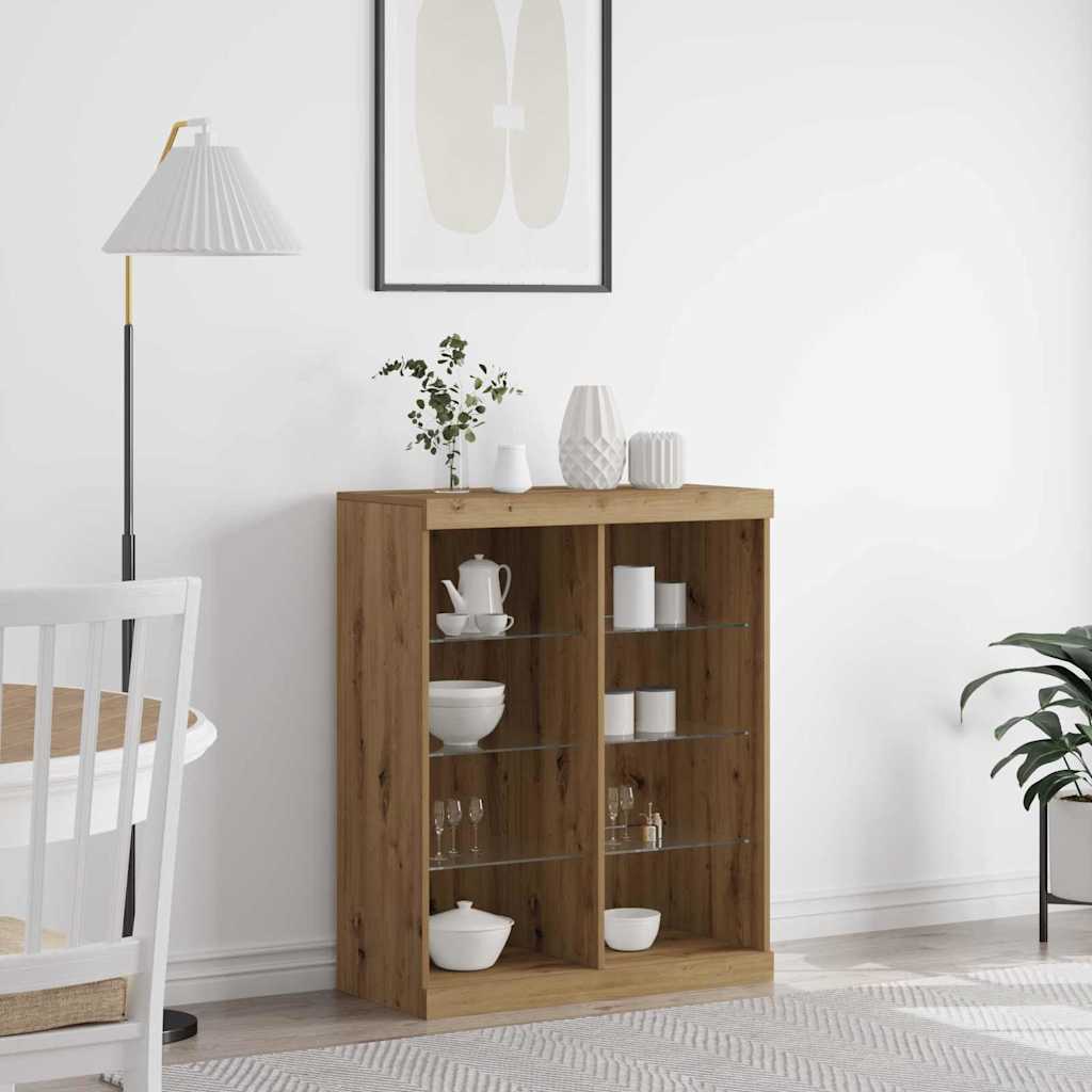 LED komoda Hrast artisan 81 x 37 x 100 cm Konstruirano drvo