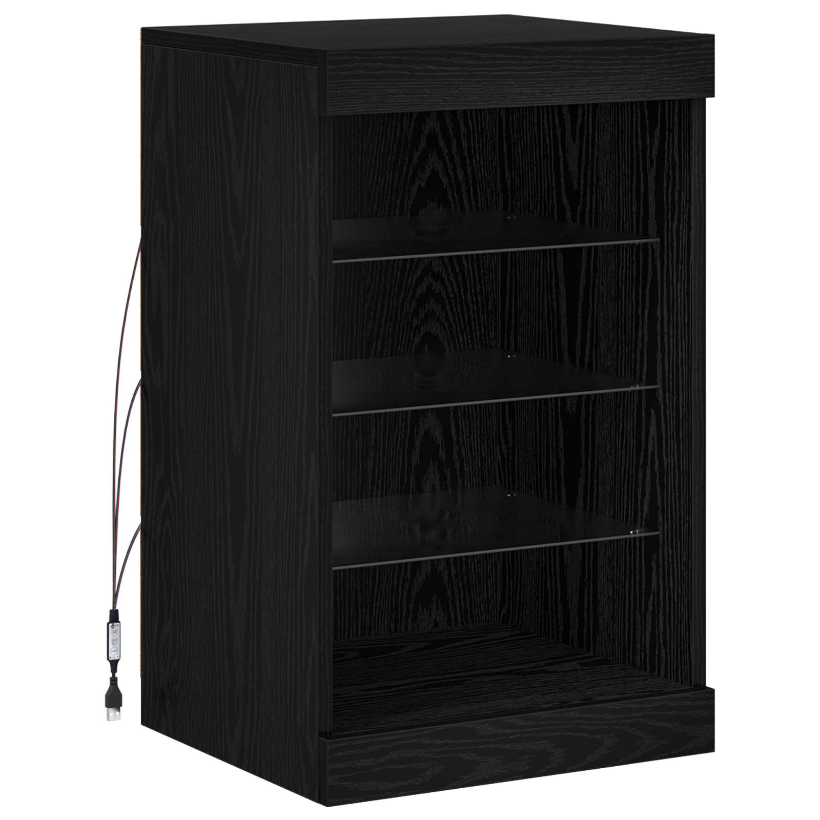 LED komoda Crni hrast 41 x 37 x 67 cm Konstruirano drvo