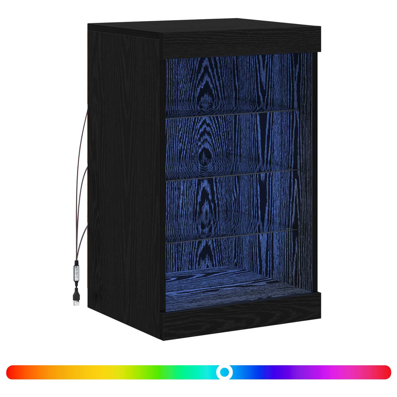 LED komoda Crni hrast 41 x 37 x 67 cm Konstruirano drvo