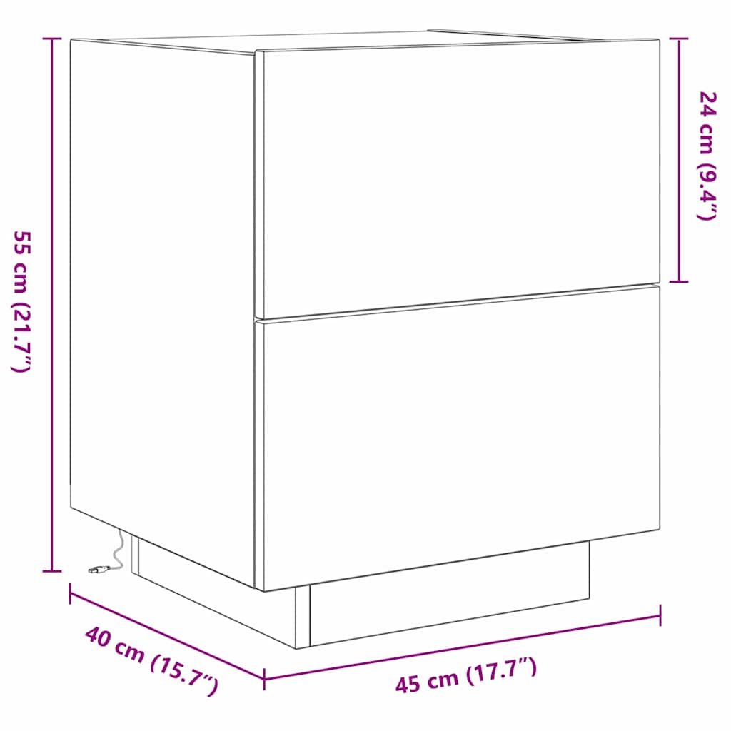 Noćni ormar 2 pcs Staro drvo 45 x 40 x 55 cm Konstruirano drvo