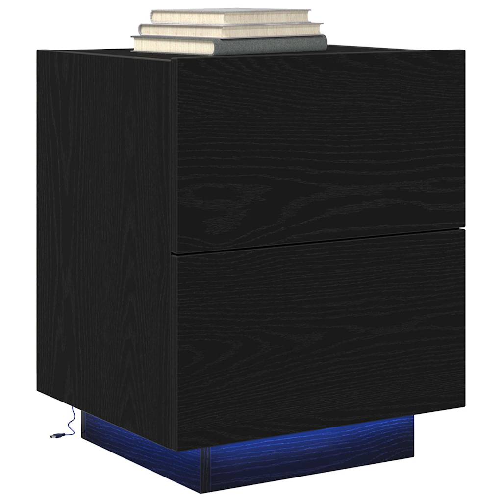 Noćni ormar 2 pcs Crni hrast 45 x 40 x 55 cm Konstruirano drvo