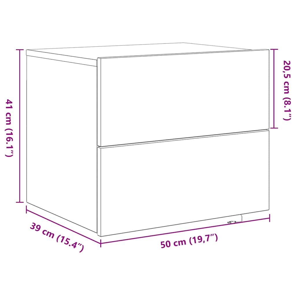 Noćni ormar Staro drvo 50 x 39 x 41 cm Konstruirano drvo