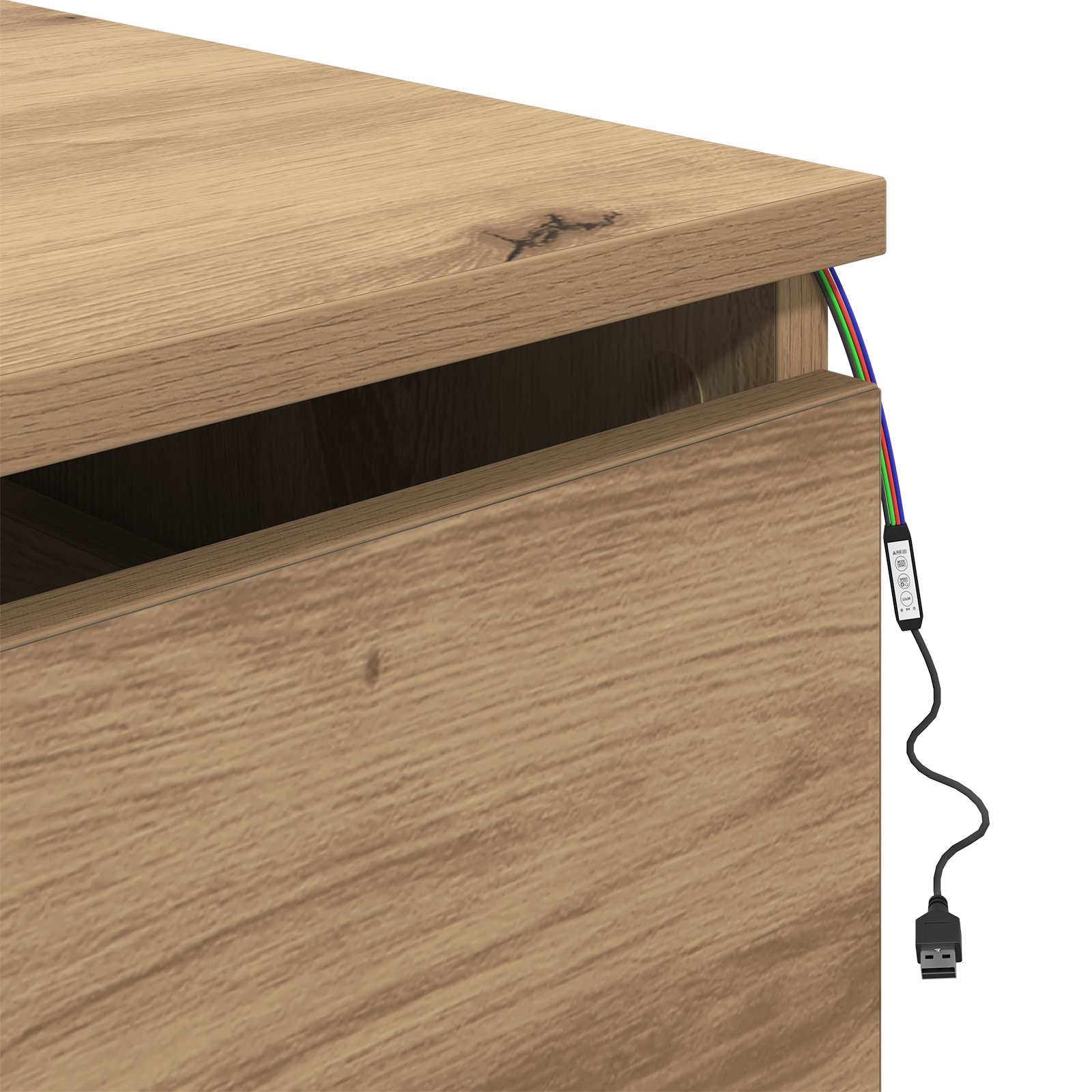 Wall-mounted noćni ormarić s ladicama 2 pcs Umjetnički hrast
