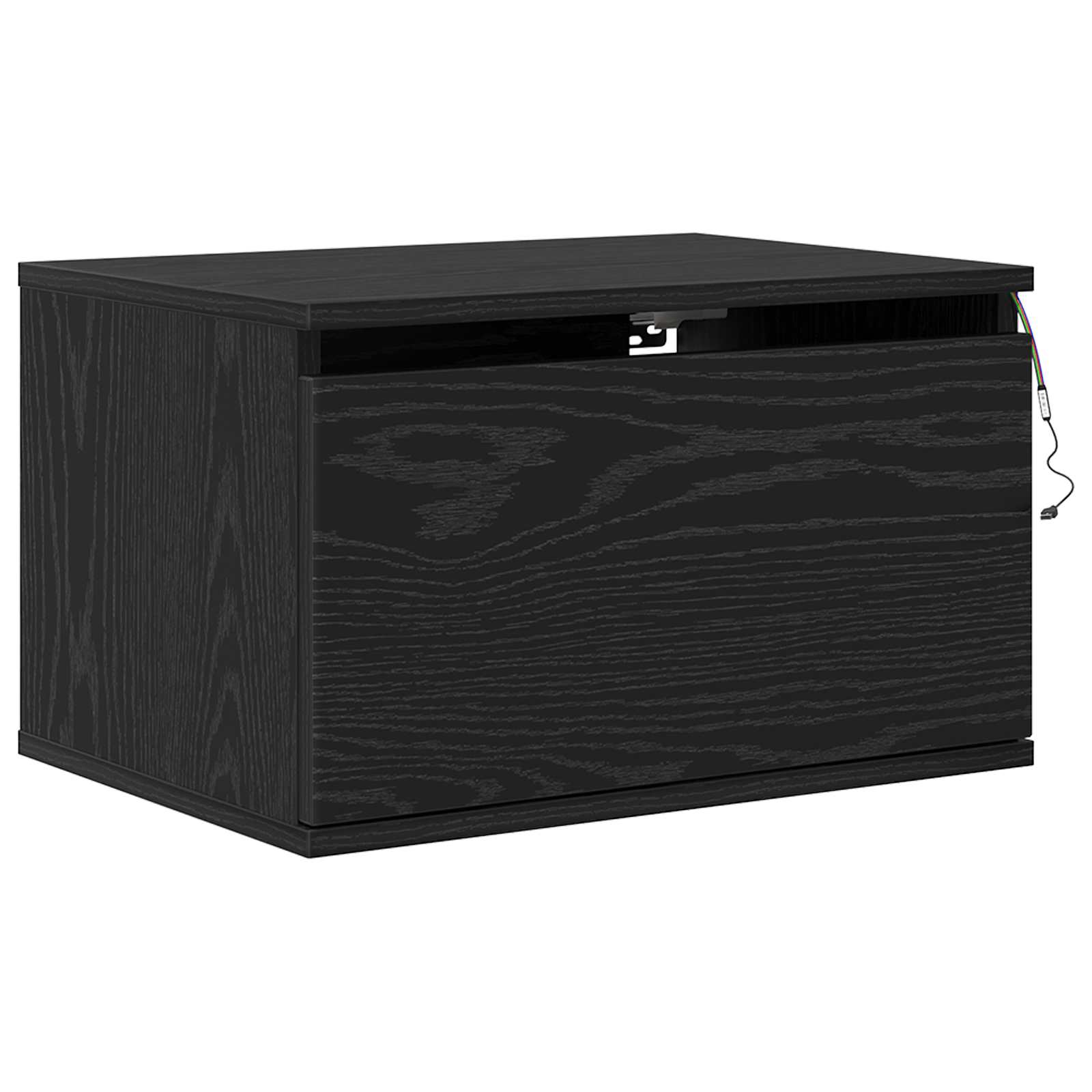 Wall-mounted noćni ormarić 2 pcs Crni hrast 50 x 36 x 30 cm