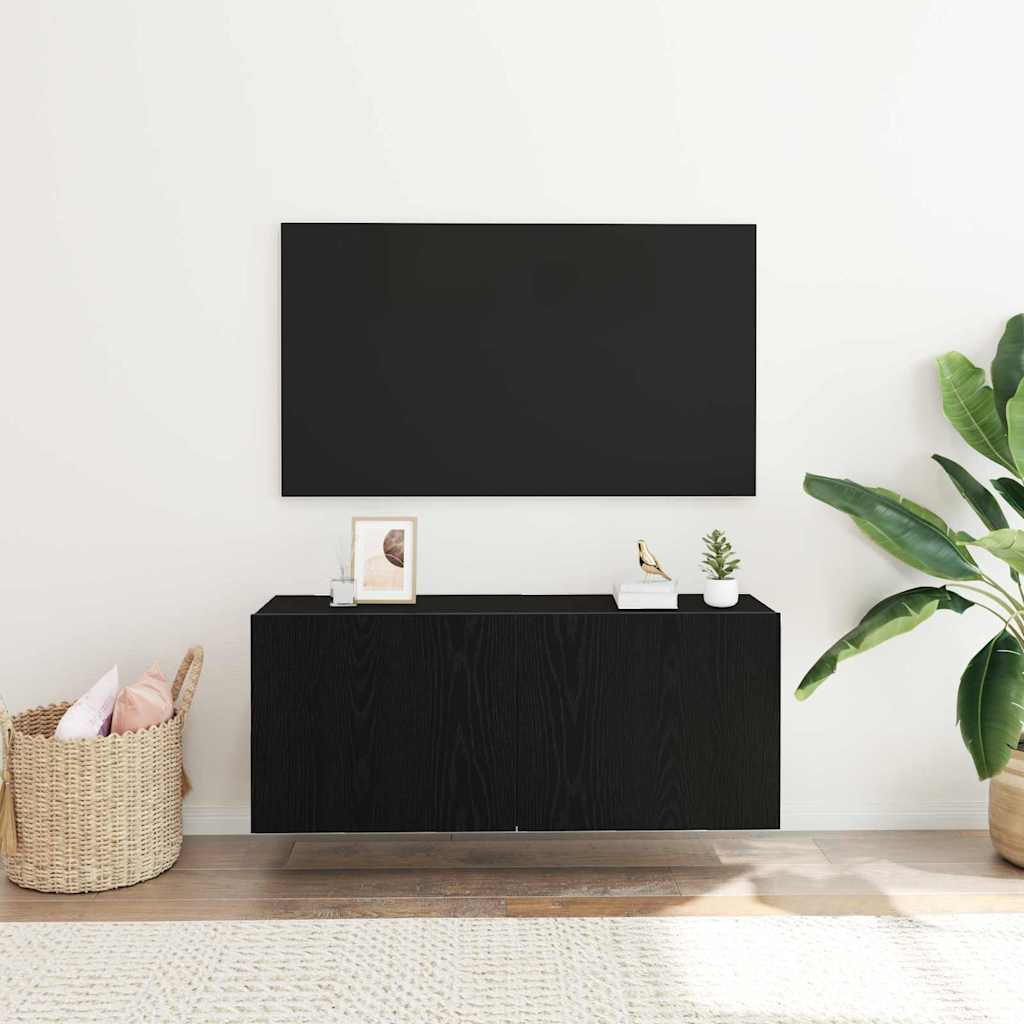 Set TV komoda Crni hrast 100 x 30 x 41 cm Konstruirano drvo