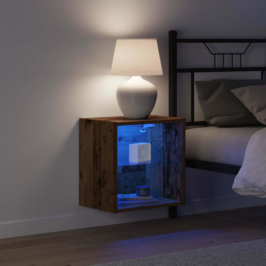 Floating Shelf with LED Light s policom Smeđa 40 x 28,5 x 40 cm