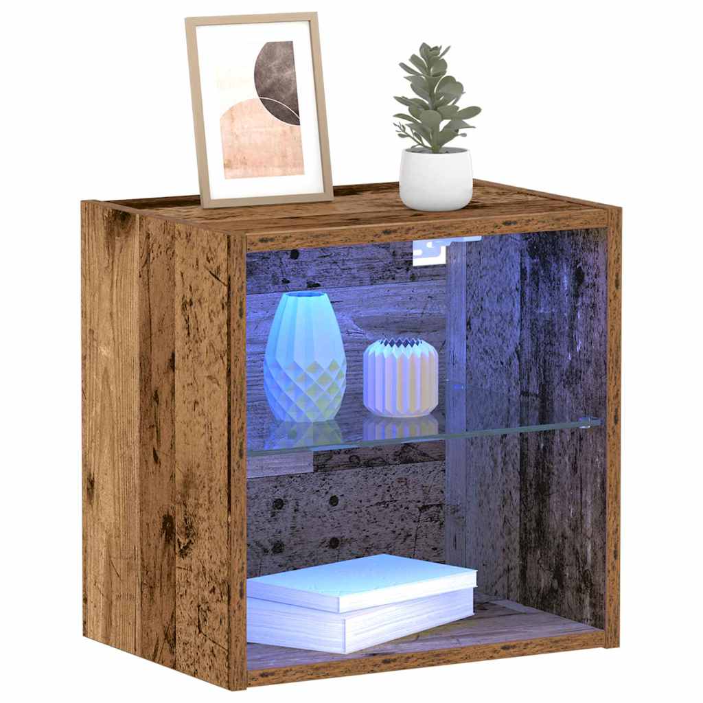Floating Shelf with LED Light s policom Smeđa 40 x 28,5 x 40 cm