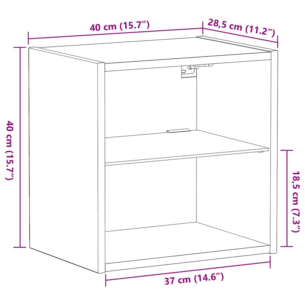 Floating Shelf with LED Light s policom Smeđa 40 x 28,5 x 40 cm