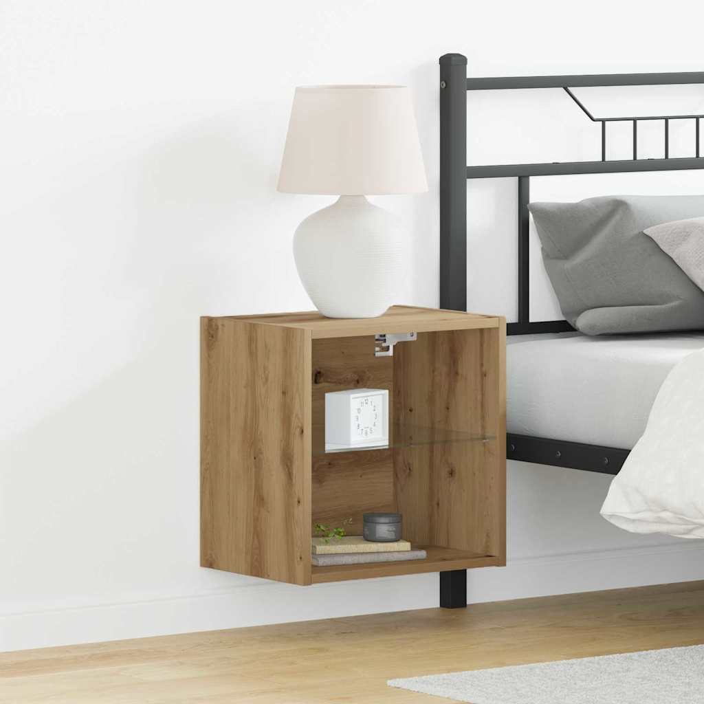 Floating Shelf with LED Light s policom Smeđa 40 x 28,5 x 40 cm