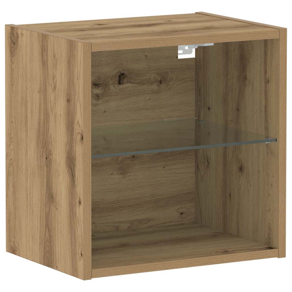 Floating Shelf with LED Light s policom Smeđa 40 x 28,5 x 40 cm
