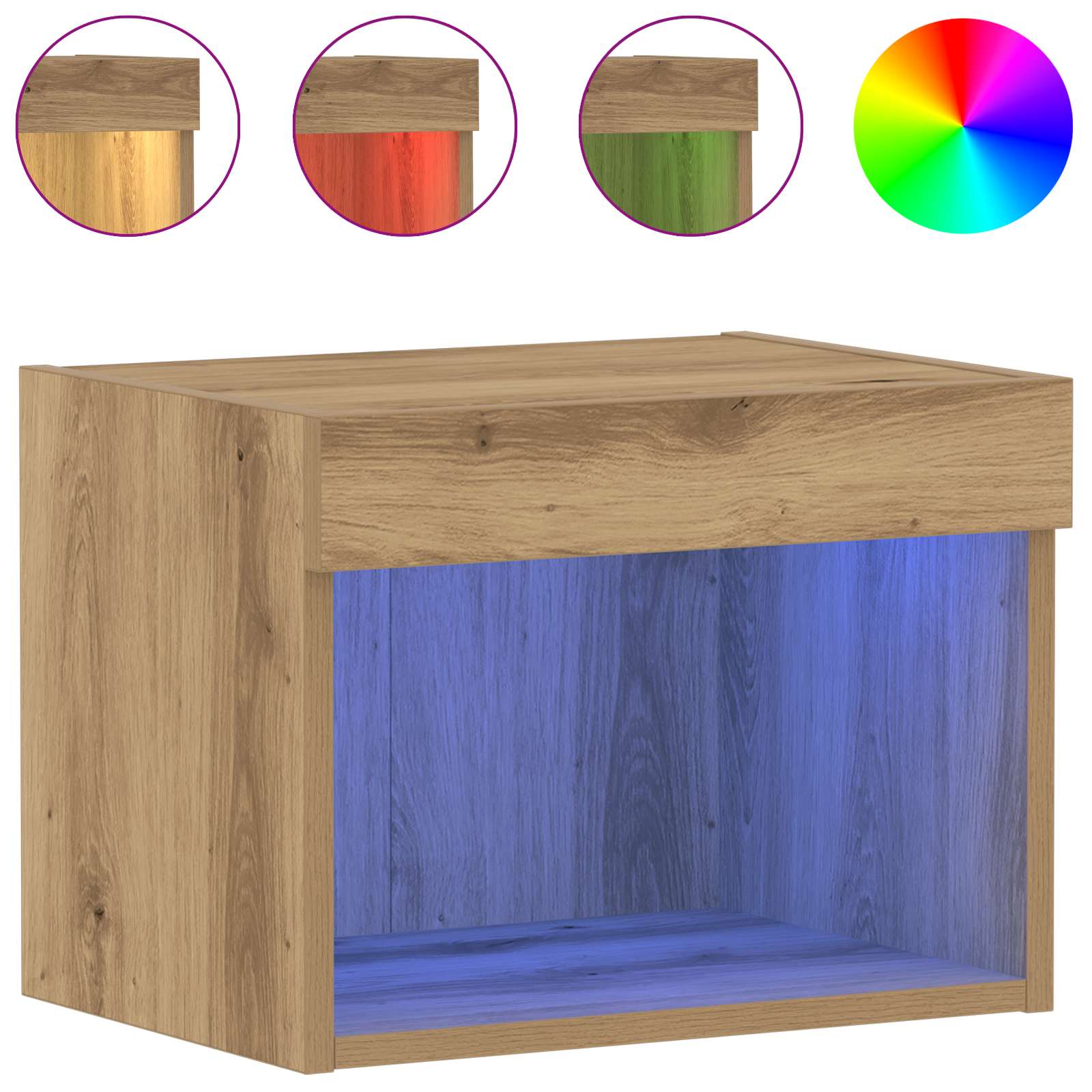 Set TV komoda s LED svjetlima Umjetnički hrast 40 x 30 x 30 cm
