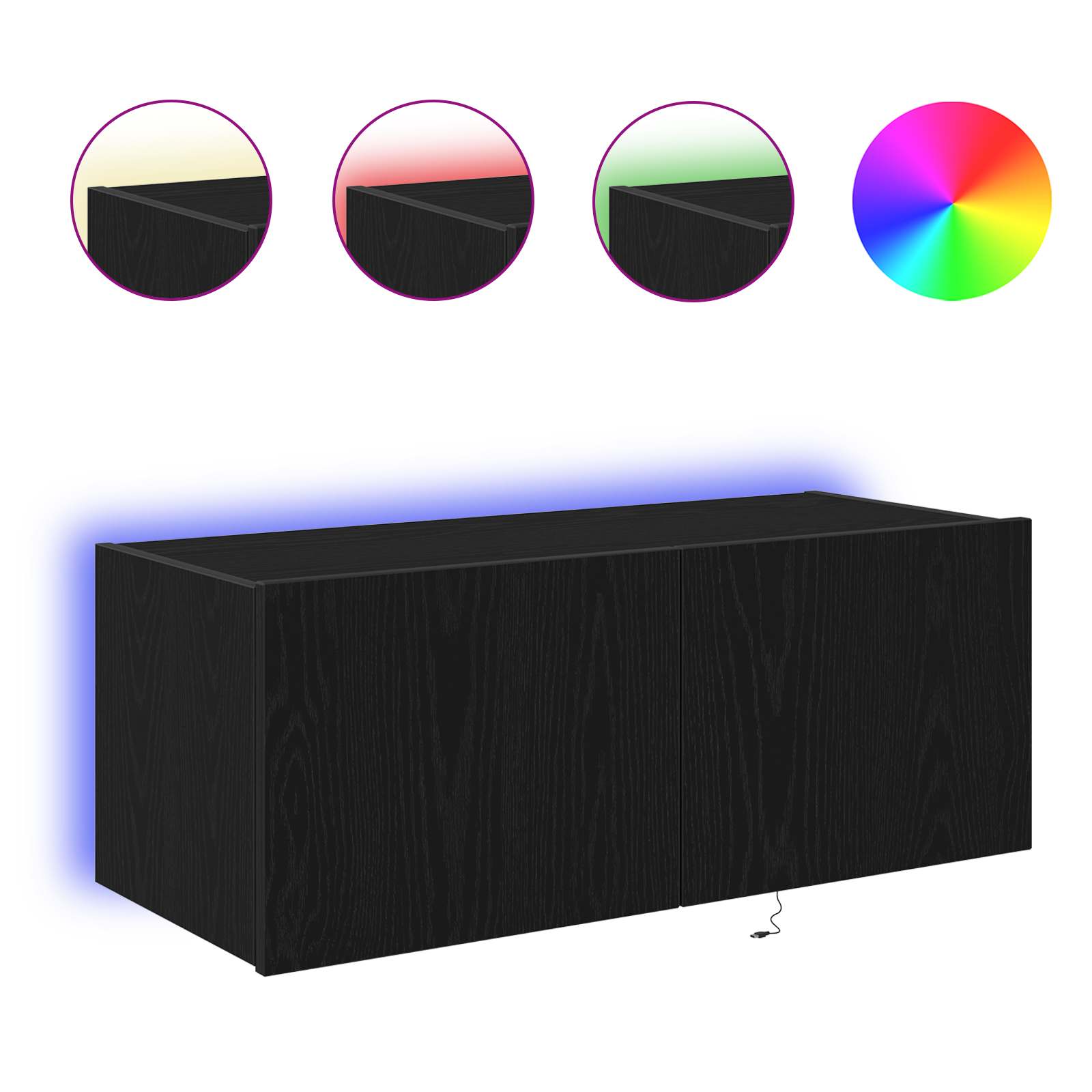 TV zidni ormar Crni hrast 80 x 35 x 31 cm Konstruirano drvo