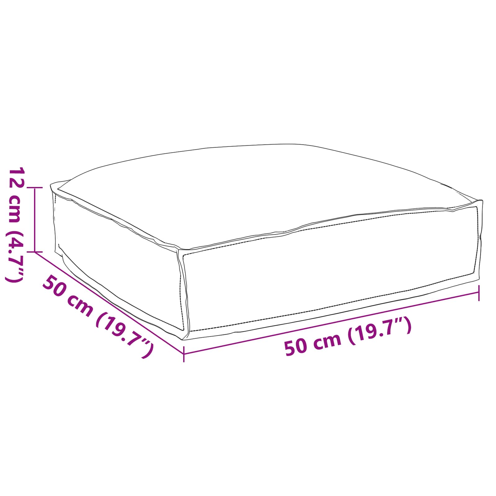 Jastuk Antracit 50 x 50 x 12 cm Oxford tkanina