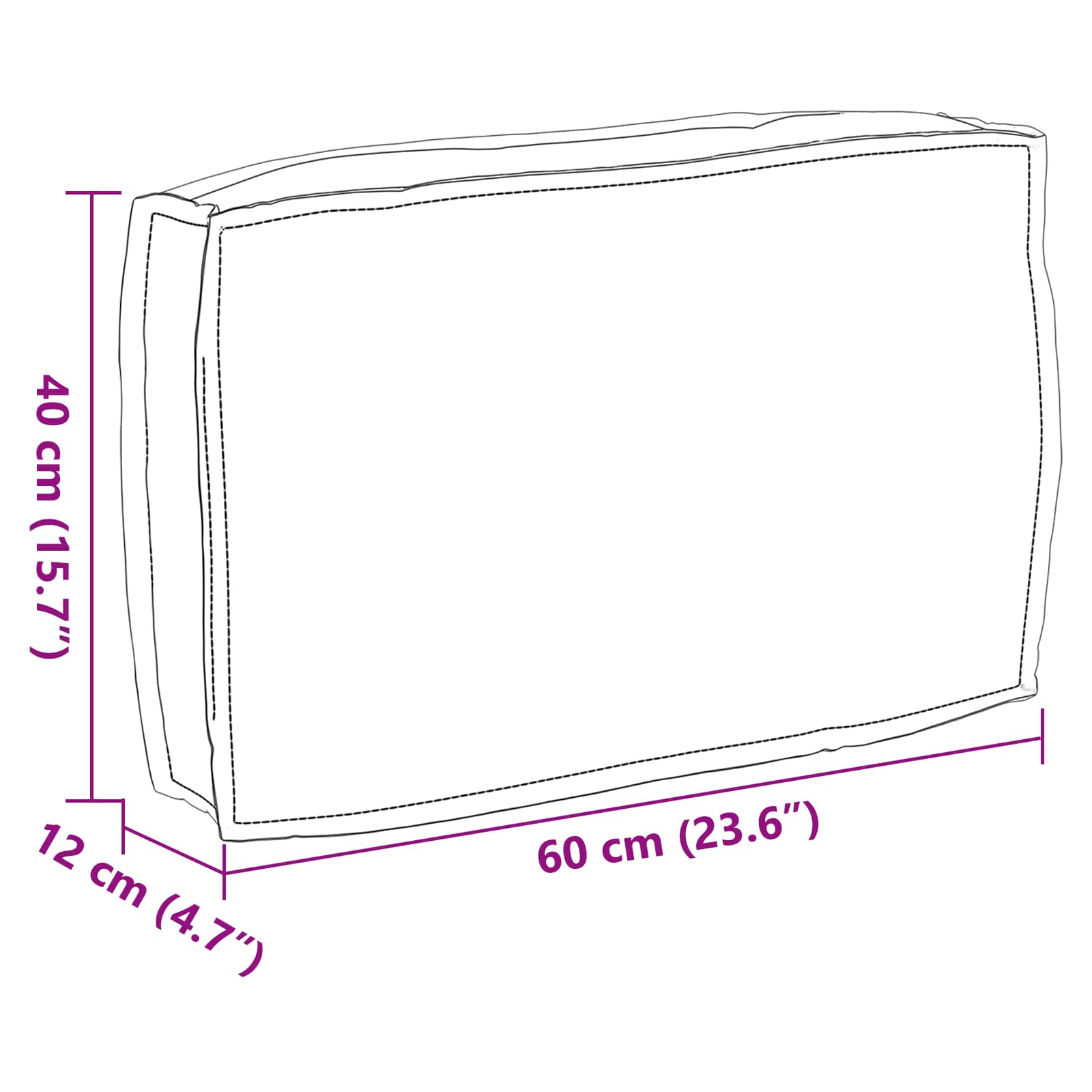 Jastuk Bež 60 x 40 x 12 cm Oxford tkanina