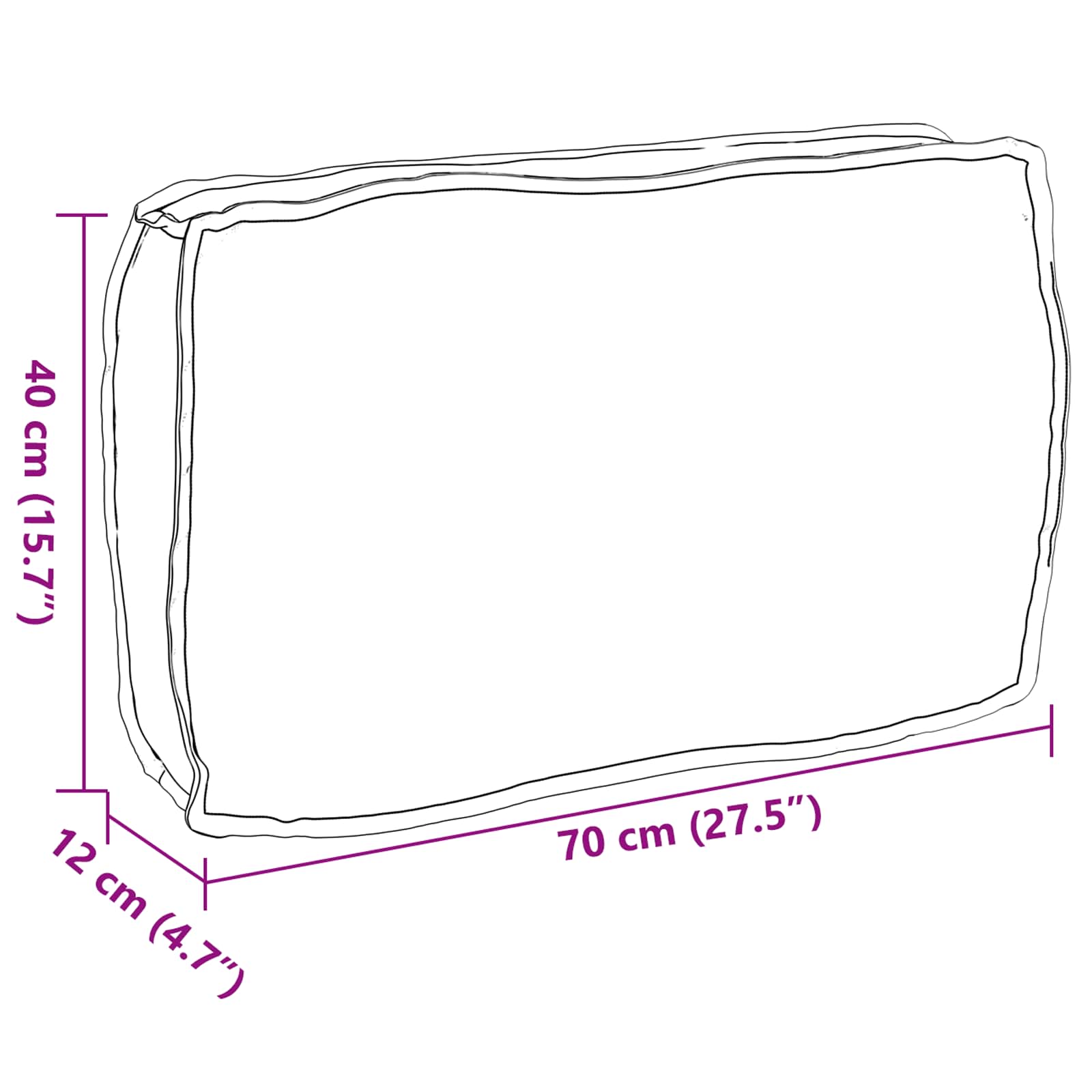 Jastuk Bež 70 x 40 x 12 cm Oxford tkanina