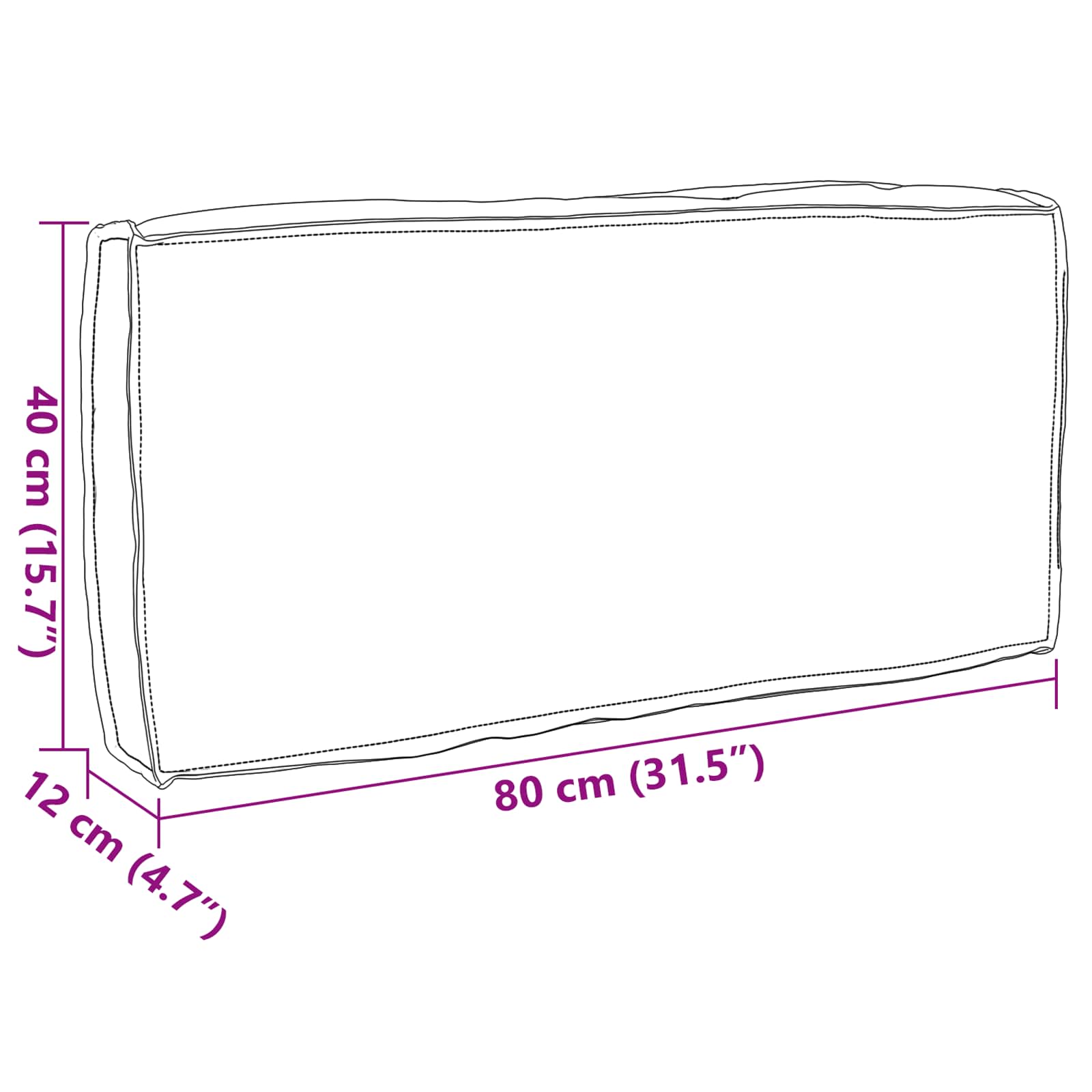 Jastuk Siva 80 x 40 x 12 cm Oxford tkanina