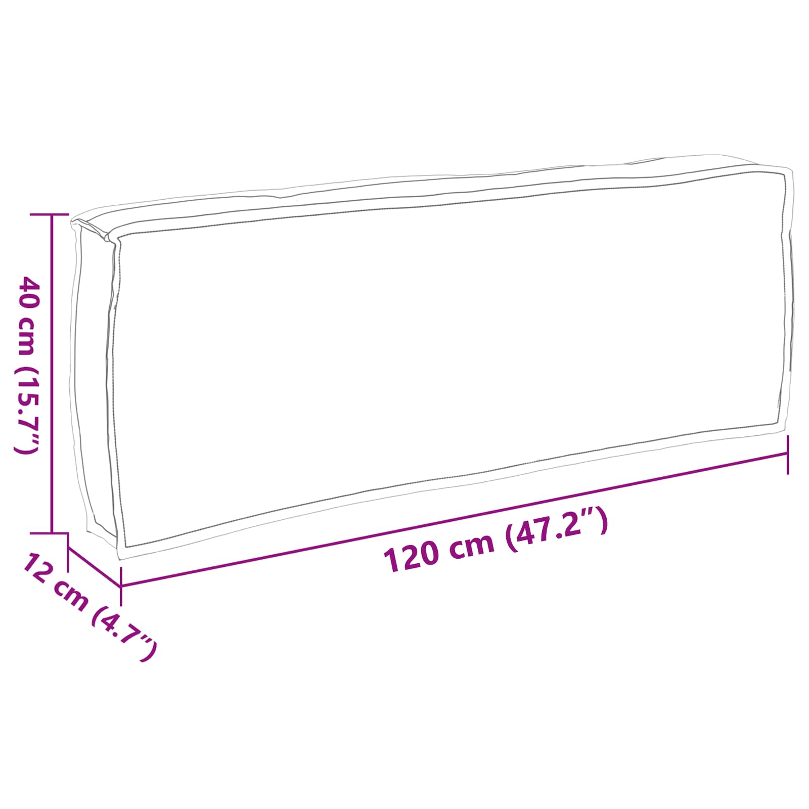 Jastuk Siva 120 x 40 x 12 cm Oxford tkanina