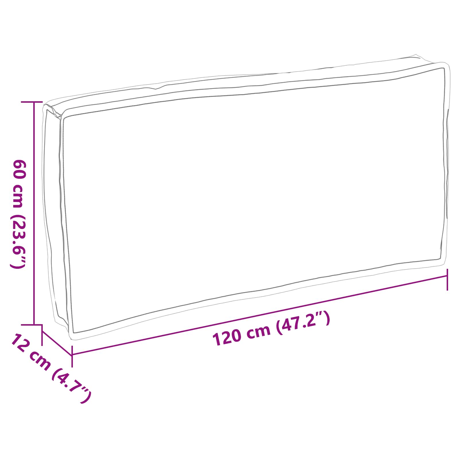 Jastuk Siva 120 x 60 x 12 cm Oxford tkanina