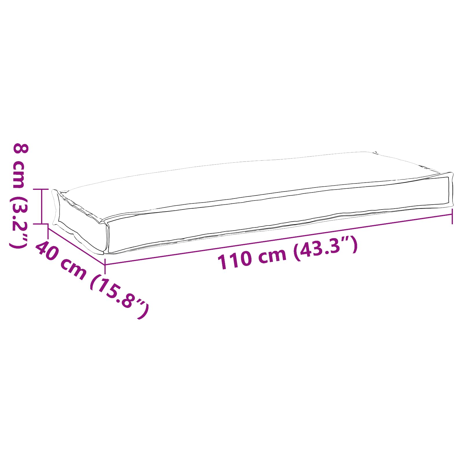 Jastuk Krema 110 x 40 x 8 cm Oxford tkanina