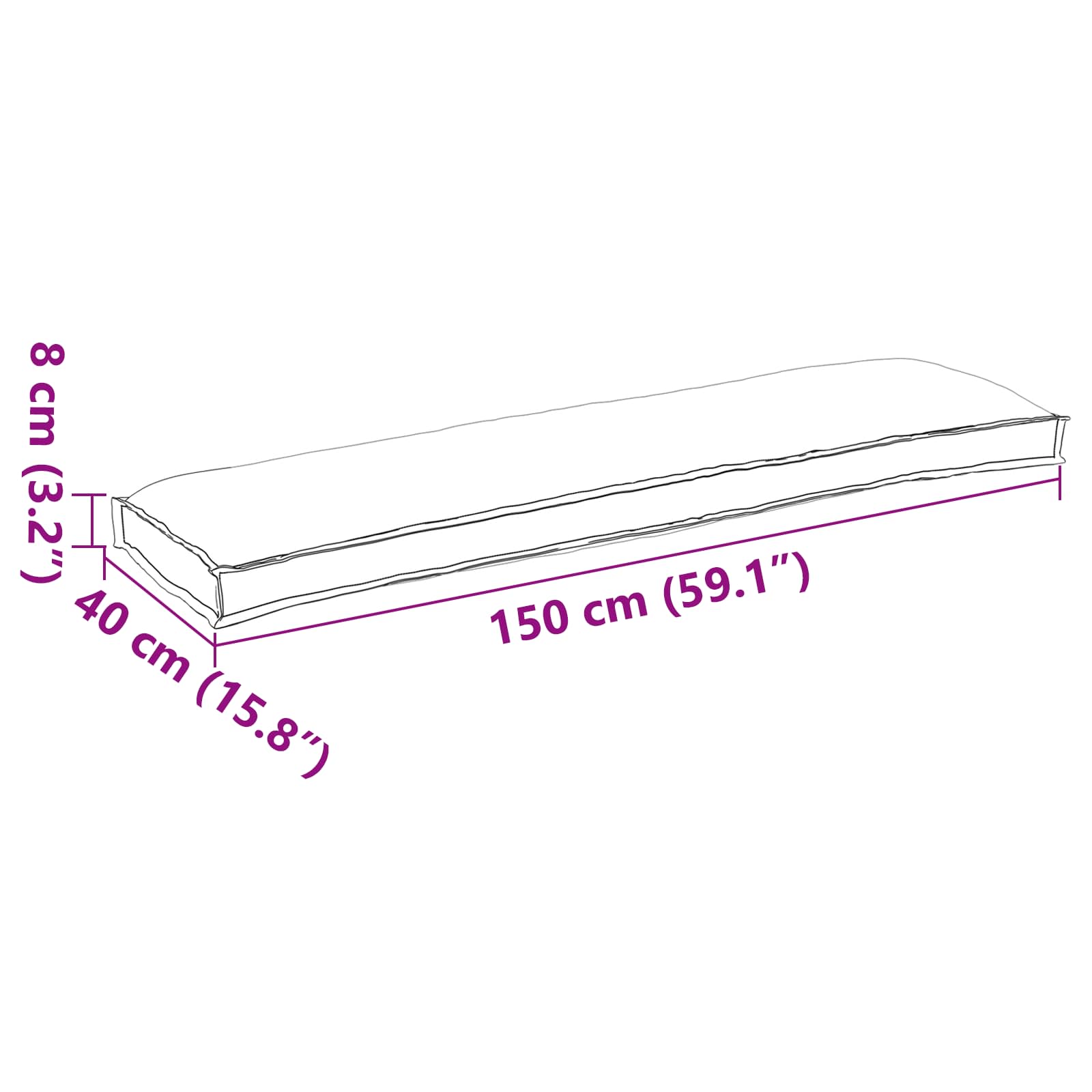 Set jastučića za palete 2 pcs Siva 150 x 40 x 8 cm
