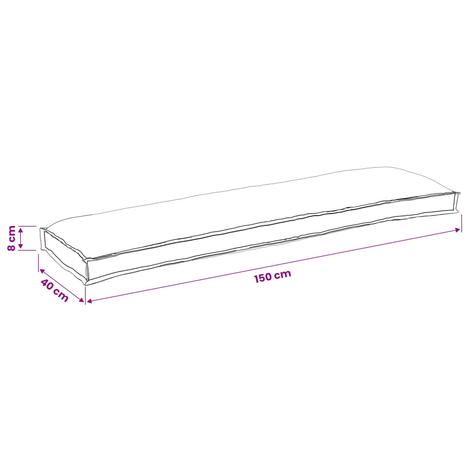 Set jastučića za palete 2 pcs Krema 150 x 40 x 8 cm