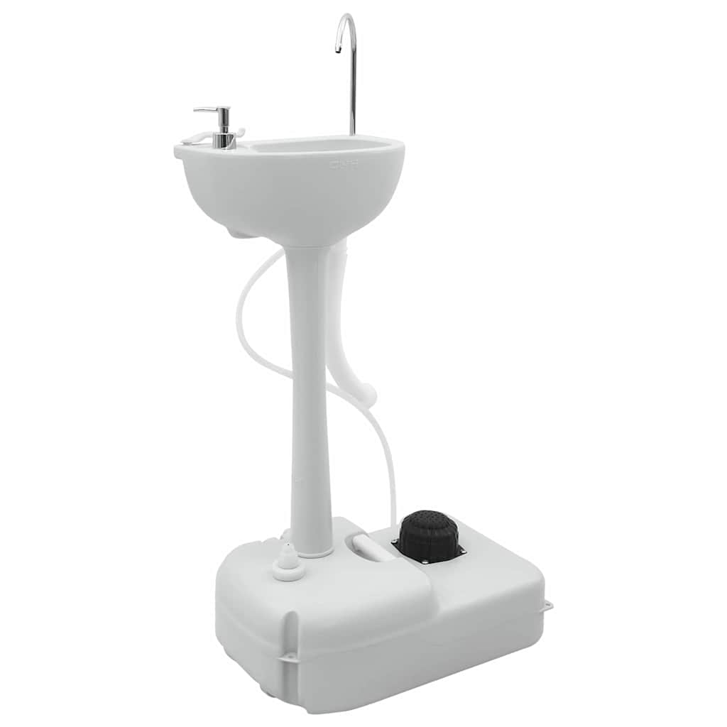 Kamperski WC set 2 pcs Siva i bijela Polietilen Visoke Gustoće