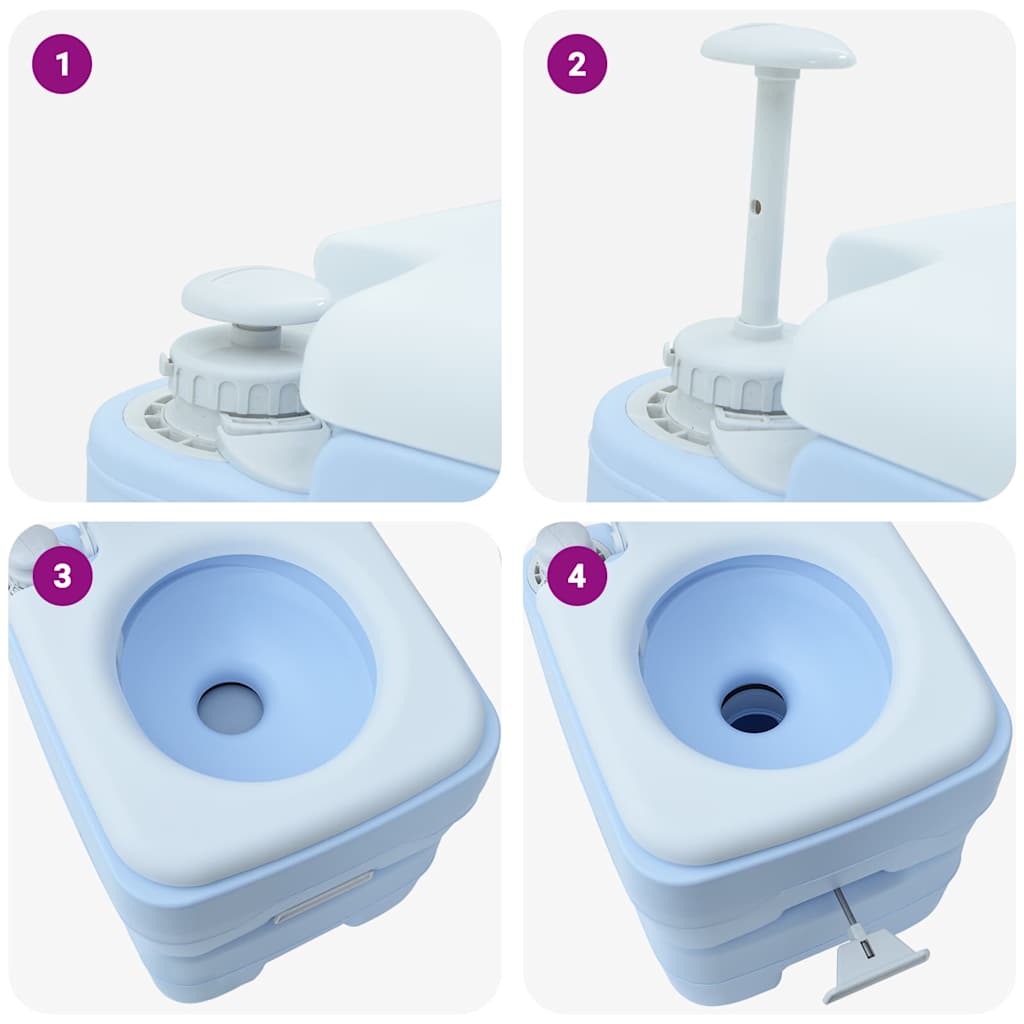 Kamperski WC Svijetloplava i bijela 41,5 x 36,5 x 30 cm