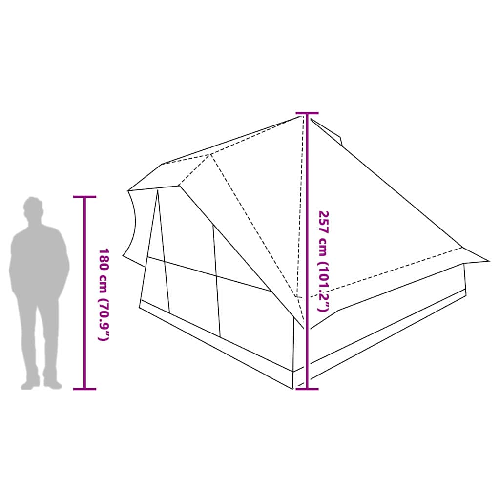 Tipi šator s krovom s pohranom Plava 364 x 281 x 257 cm taft
