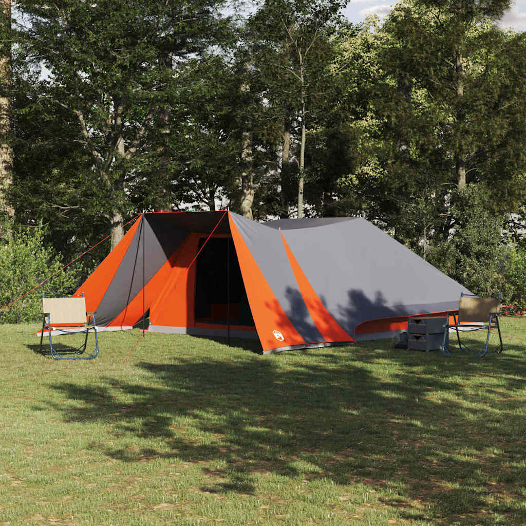 Tipi šator s krovom Siva i narančasta 660 x 456 x 200 cm taft