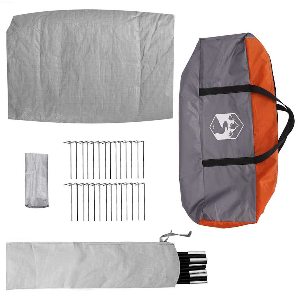 Tipi šator s krovom Siva i narančasta 560 x 560 x 300 cm taft