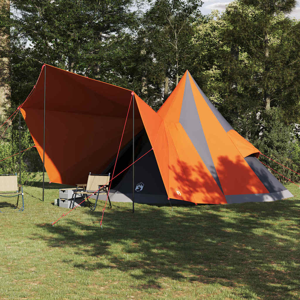 Tipi šator s krovom Siva i narančasta 510 x 690 x 330 cm taft