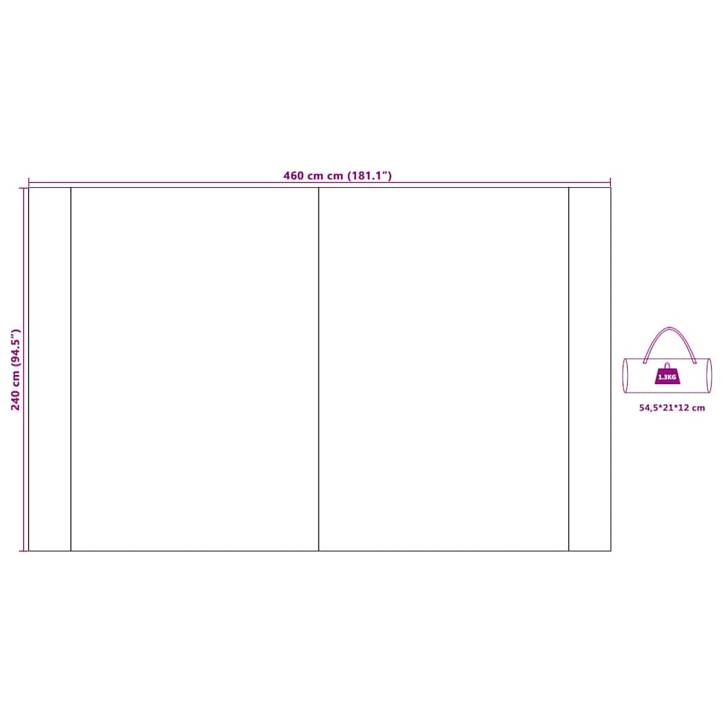 Platno otporno na vodu s krovom Siva i narančasta 240 x 460 cm