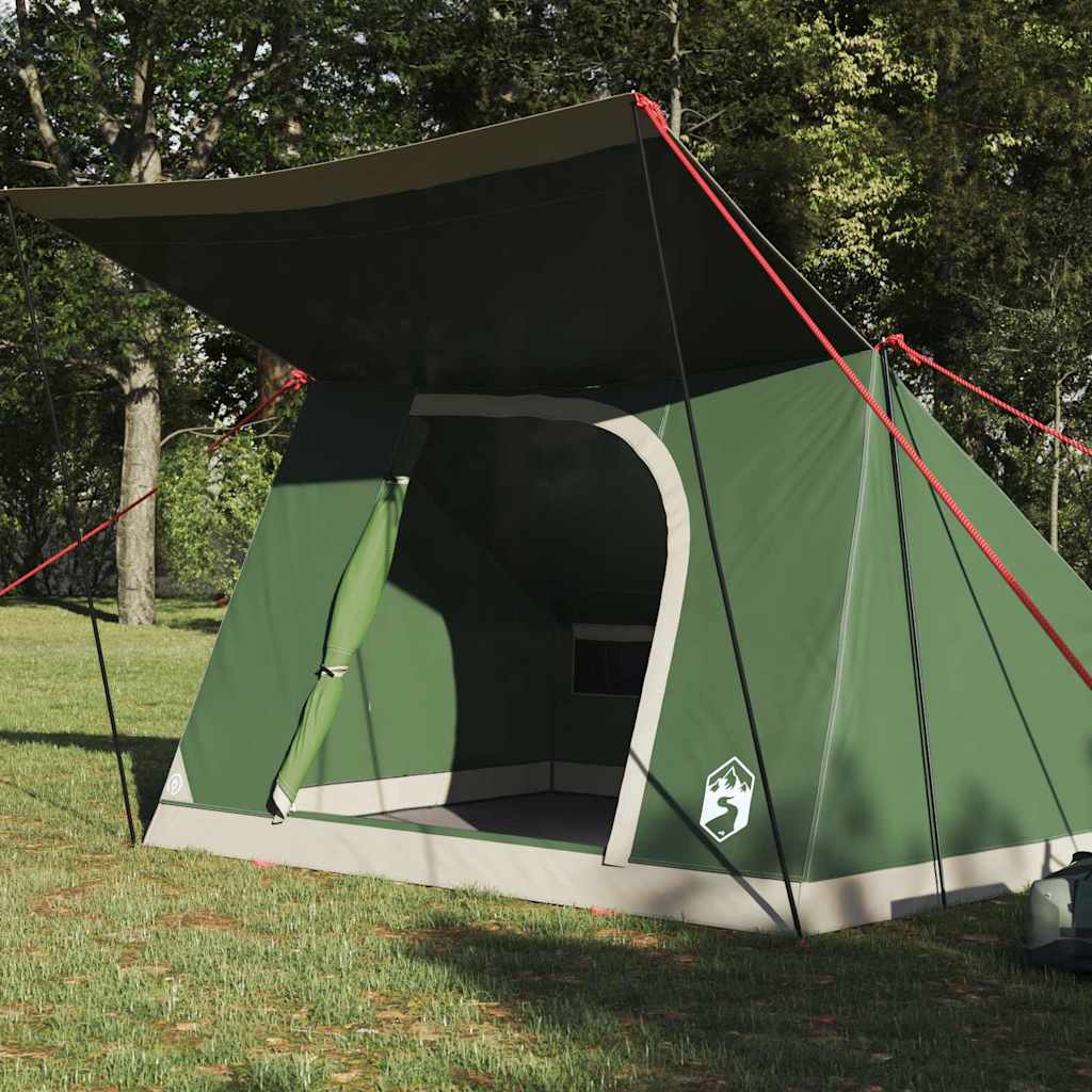 Kamping šator s krovom Zelena 282 x 225 x 154 cm taft